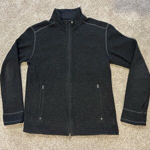 prAna Men’s Full Zip Fleece Jacket – Charcoal Gray – Size Large
